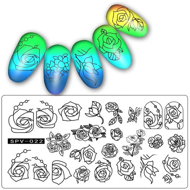 SPV пластины для ногтей кружевное платье с цветочным рисунком животного Pattern ногтей штамп штамповка шаблон и форма для ногтей трафаретные