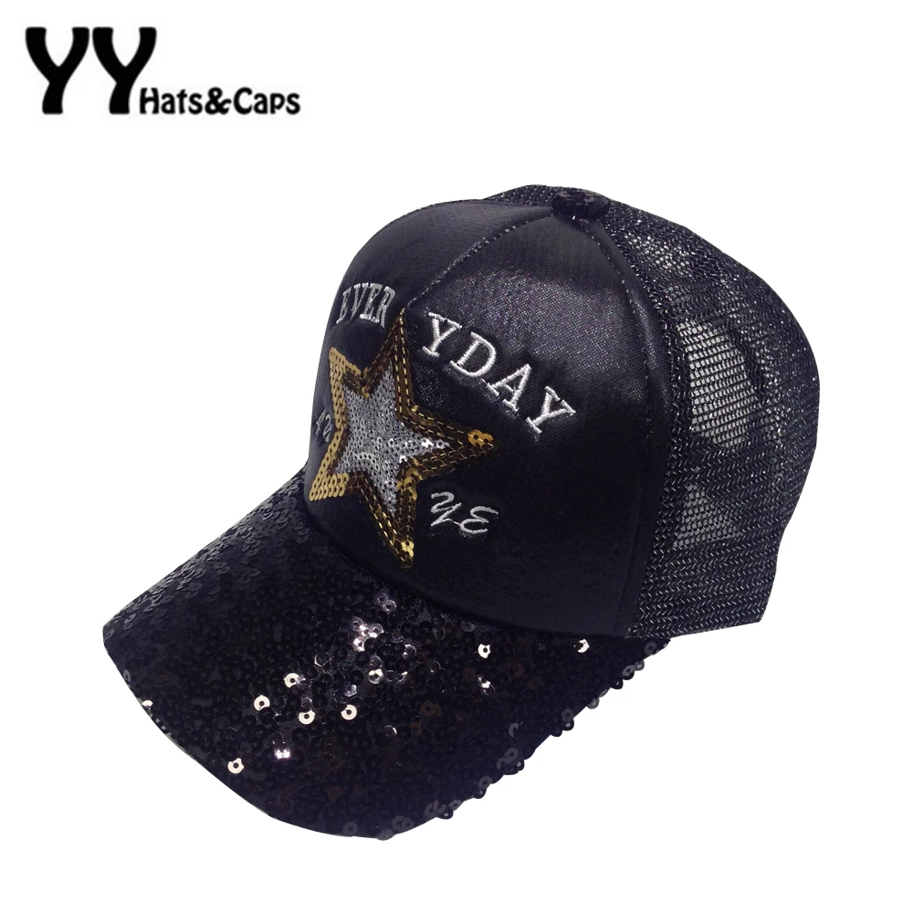 Buy Cool Shiny Snapback Hat for Women Summer Mesh
