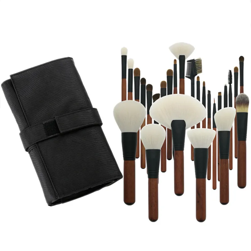 26pcs with bag Sylyne Профессиональный набор кистей для макияжа 26 шт. кисти для макияжа Высокое качество Топ мягкий натуральный козья шерсть набор кистей для макияжа Набор инструментов - Handle Color: 26pcs with bag