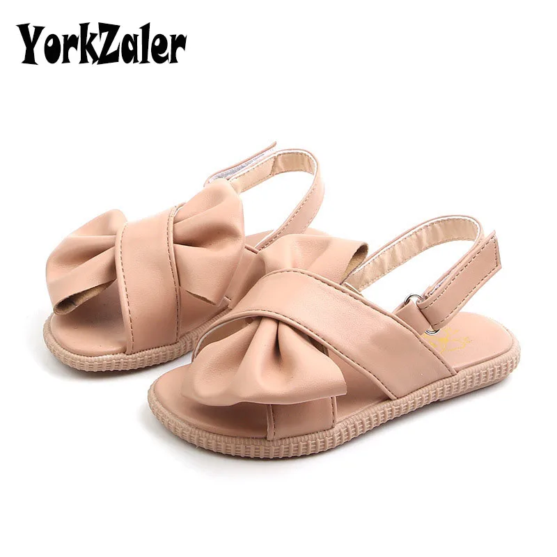 Детские сандалии с бантом Yorkzaler розовые Белые Повседневные туфли из