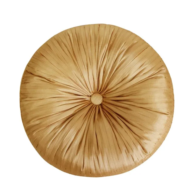 Free shipping! Round Cushion Faux Silk Cushion Gold Color Cushion with