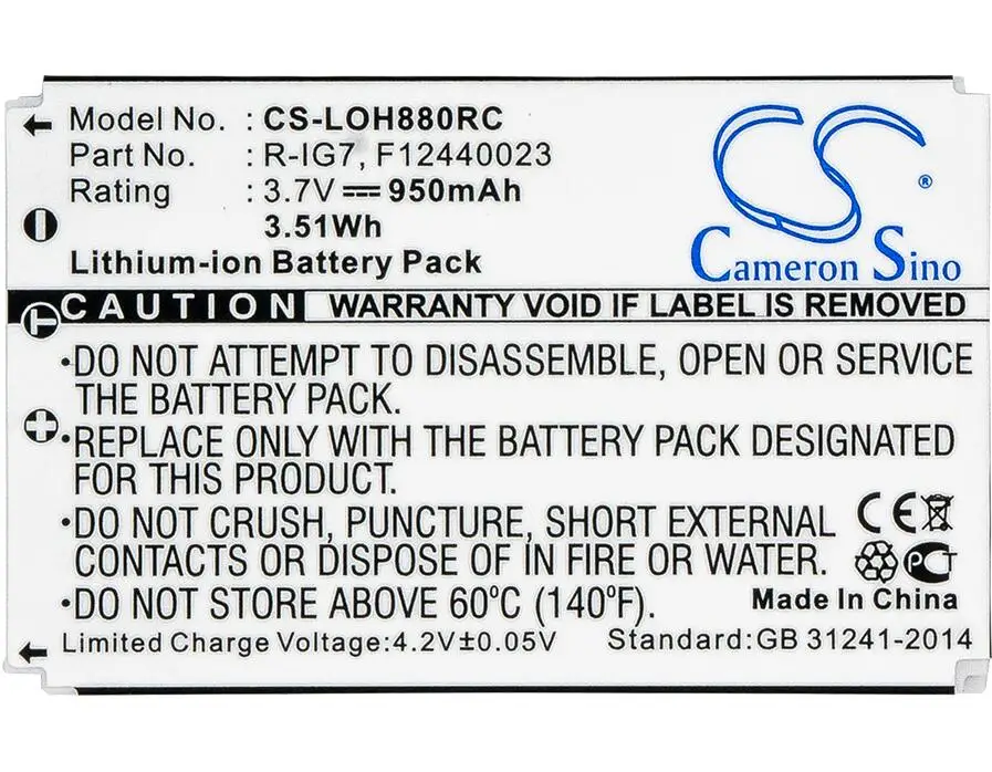 Cameron Sino 950 Mah Batteria Per Logitech Harmony 720 Pro 780 785 880 890 900 Pro Per Monster Avl300 Mcc-Av100 Rig7 Nc1002