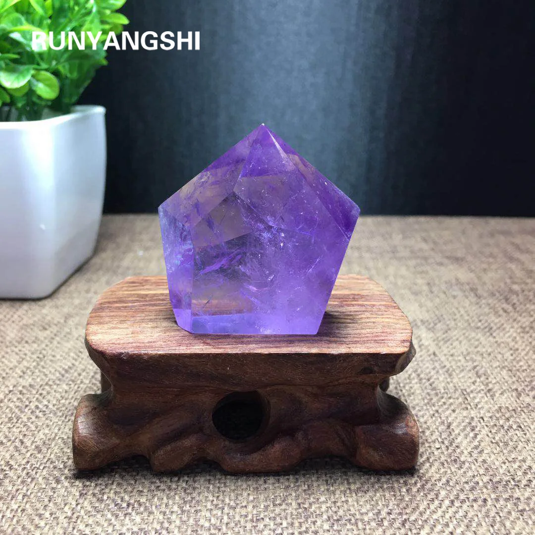 

Natural amethyst Crystal hexagonal prism Purple crystal point Crystal column for household decoration Healthy Energy Stone