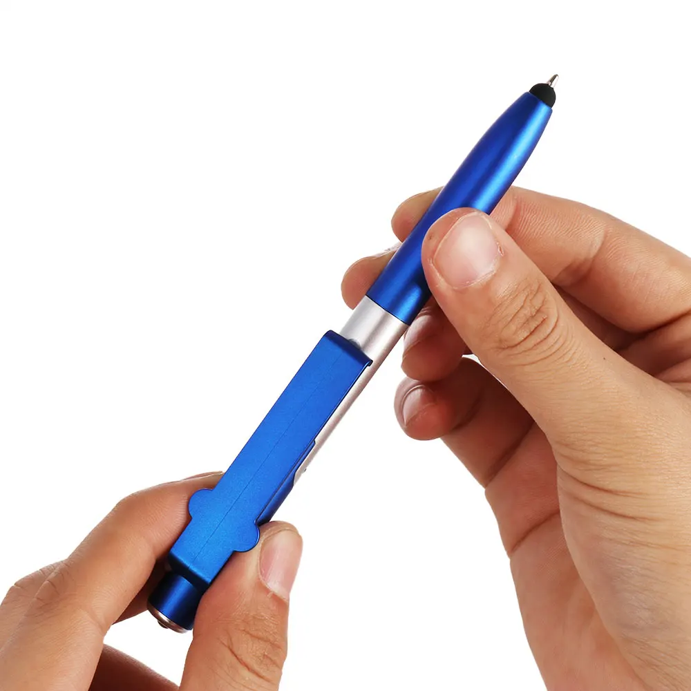 4-в-1 вспышка светильник Ручка складной шариковая ручка/стилус для мобильного телефона раза вспышка светильник карман ручка многофункциональная ручка ночной Светильник