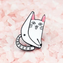 Orecchio rosa carino piccolo gatto bianco per fare di nuovo yoga un difficile rana movimento bambino accessori spilla