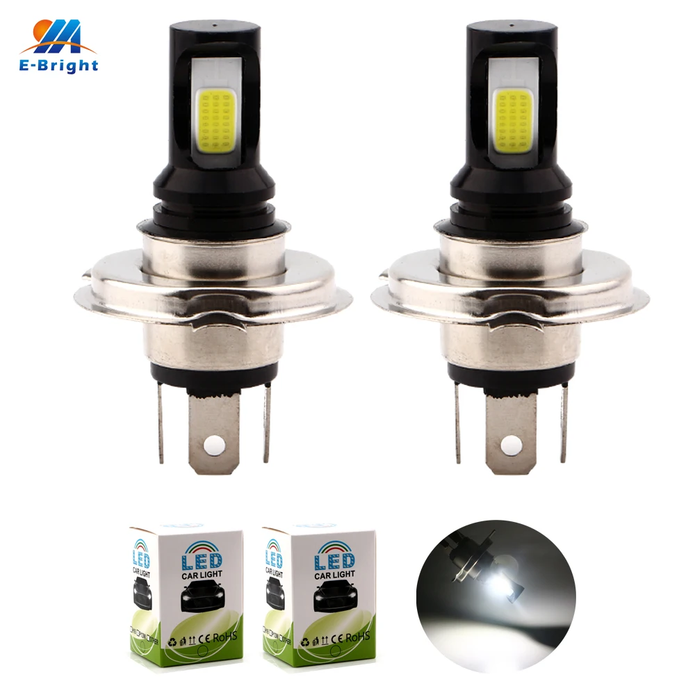 

2PCS LED Fog Light Headlamp H4 COB 48 SMD 1260LM Super Bright Fog lamp Assembly Headlights 12V 24V DC White 1650 Lumens