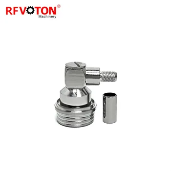 

Free shipping Waterproof RF Connector QN male right angle crimp connector for RG58 LMR195 cable