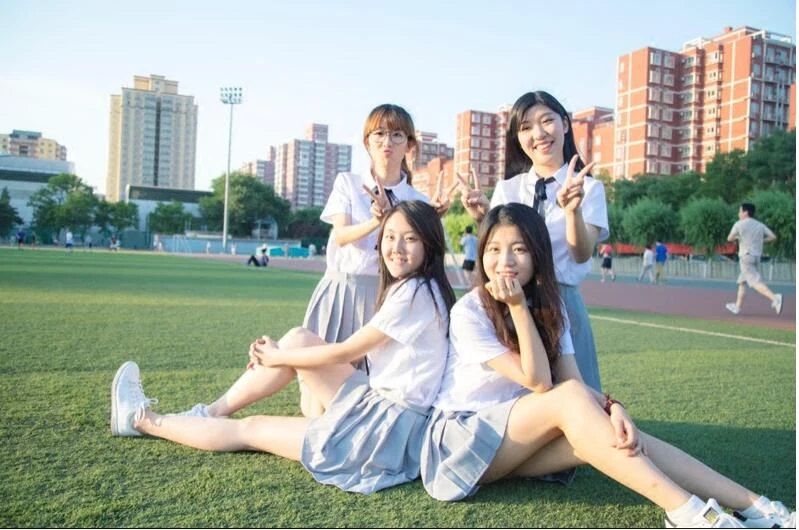 Женский костюм с короткими рукавами школьная форма Студенческая моряка колледж