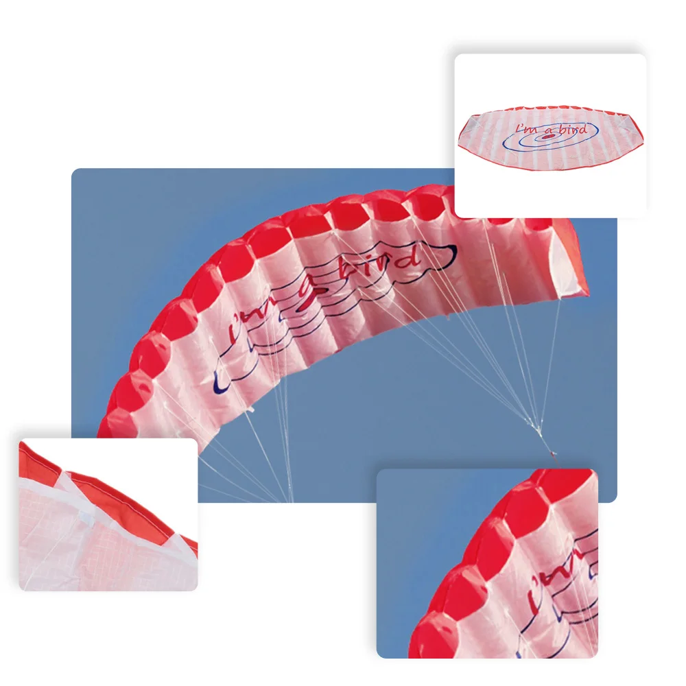 Открытый спортивный двойной линии трюк Parafoil кайт 1,4 М МОЩНОСТЬ мягкий кайт с ручкой 30 м линия трюк парашют пляжные игрушки Воздушные Змеи для детей