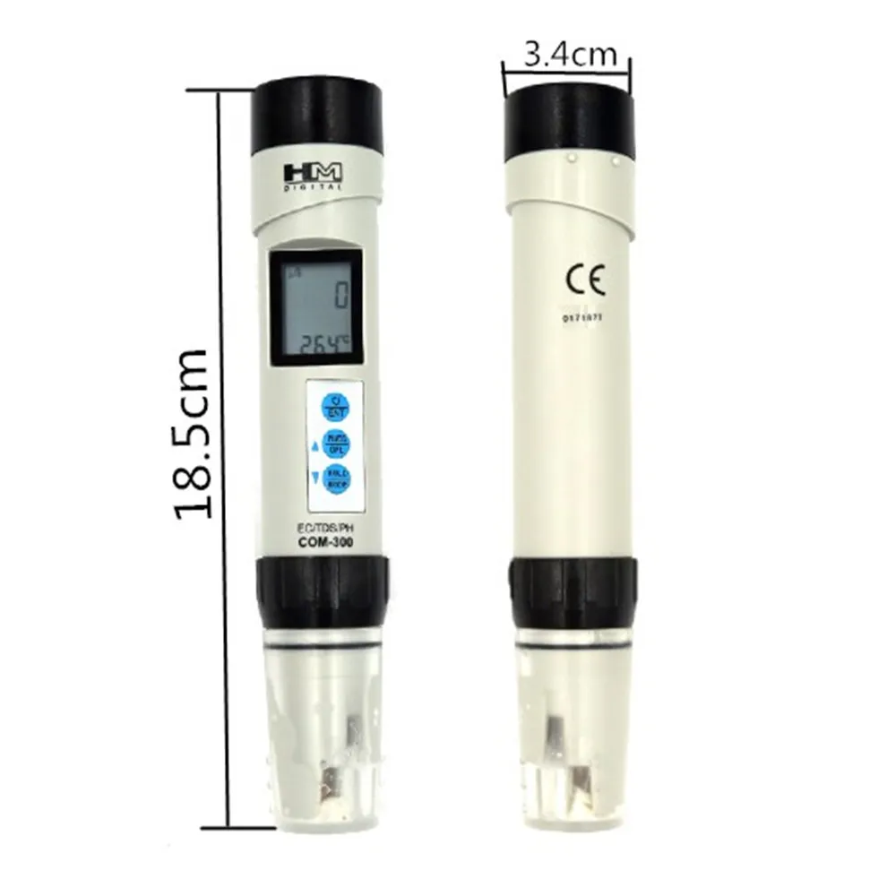 Цифровой TDS/EC/Temp/ph-метр 4 в 1 тестеры измерения качества воды инструменты COM-300 водонепроницаемое испытательное устройство скидка 30