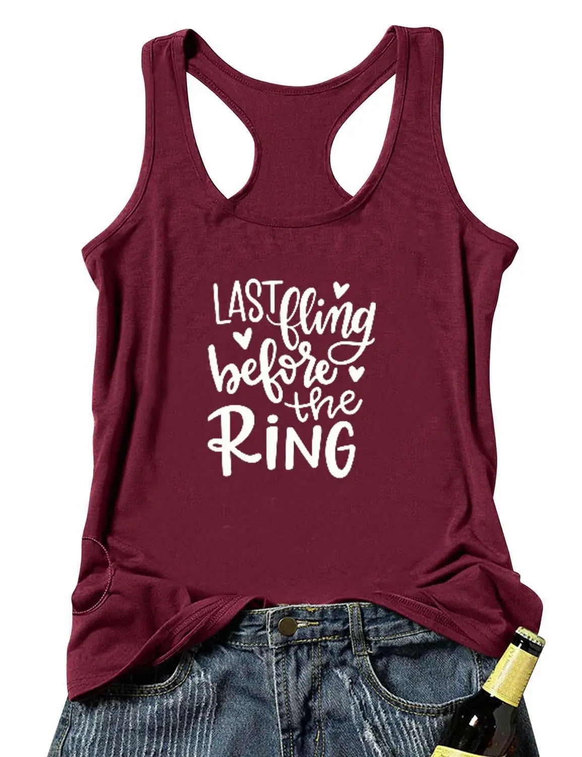 

Vest Last Fling Before Ring Letter Graphic Summer Funny Tank Tops Engagement Celebration Party Shirts Women's Engagement Party
