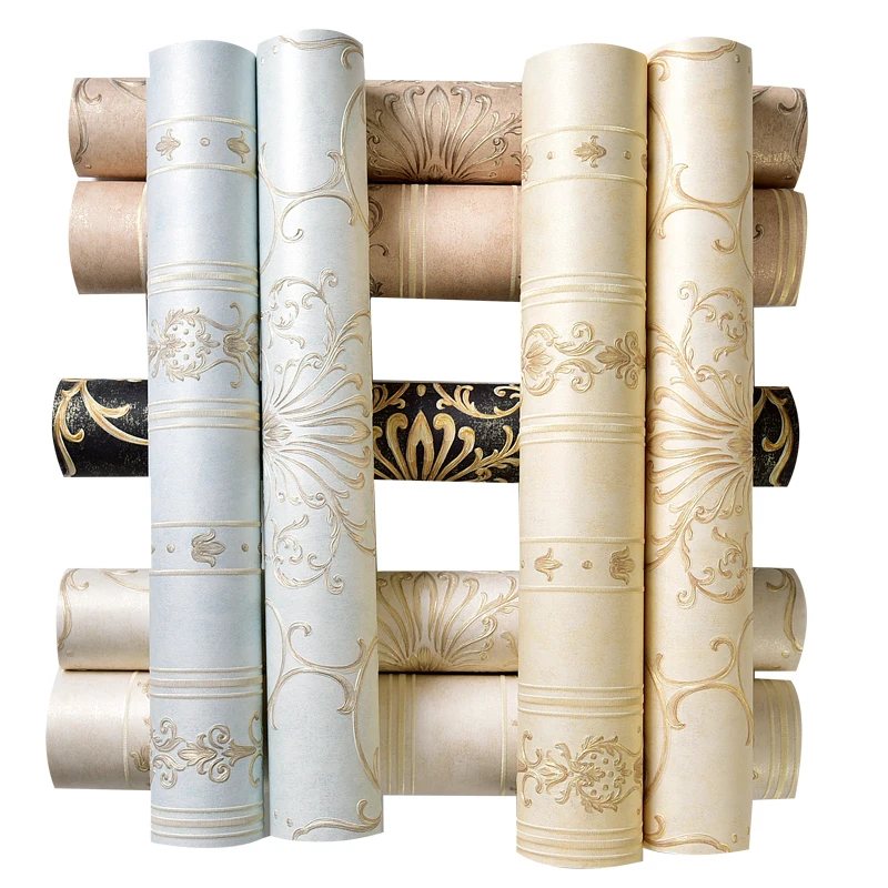 carta da parati European 3D Stereoscopic Floral Wall Papers for Living Room Bedroom Walls Mural decoracion Black casa moderna