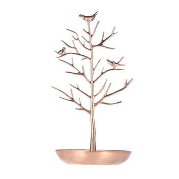 

Metal Tree Jewelry Stand Display Rack Earring Necklace Ring Holder Organizer