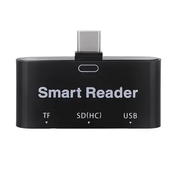 

Mini 3 in 1 Smart Reader Type-C Port USB3.0 OTG SD/TF Extender Card Reader Adapter Supports OTG function For phone black white