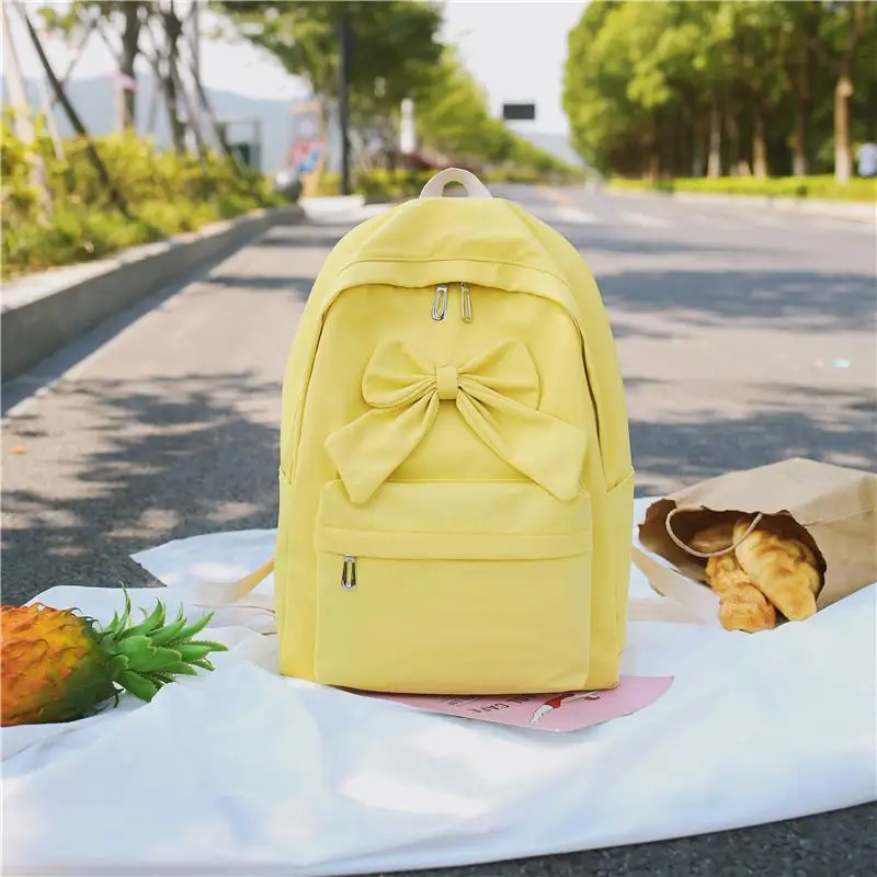 Harajuku Лук школьный рюкзаки для девочек подростков школьный рюкзак Mochilas милая сумка Ulzzang водонепроницаемые походные рюкзаки для ноутбука - Цвет: Цвет: желтый
