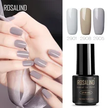 ROSALIND гель 1S 7 мл серый цвет серия УФ светодиодный отмачивающийся Гель-лак для ногтей акриловый для ногтей Гель-лак искусство накладные кончики наращивание