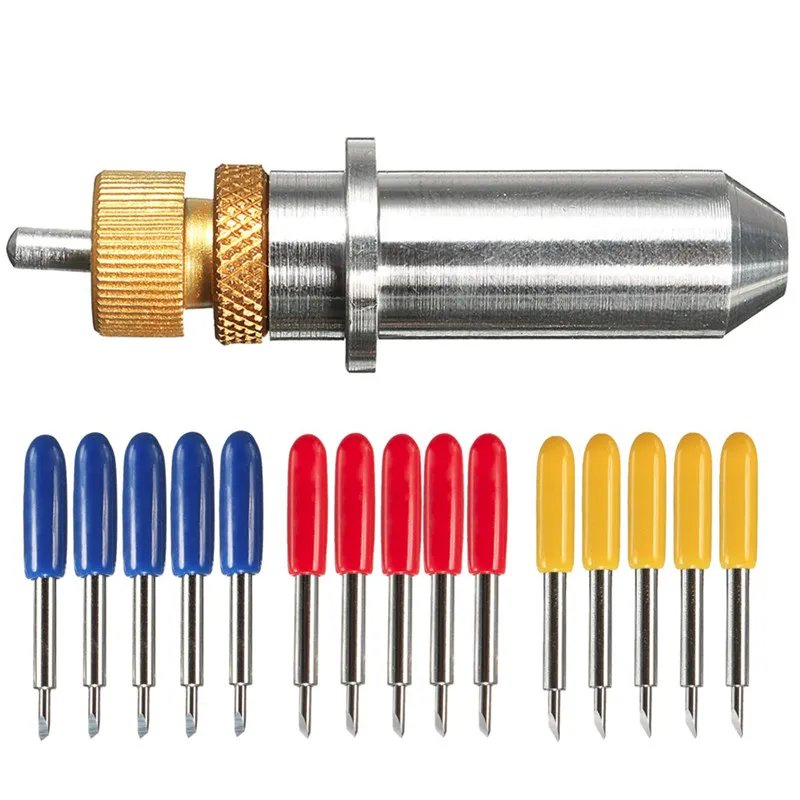 

Roland Cutting Plotter Vinyl Cutter Blade Holder +15pcs 30 45 60 Degrees Blades For Most Domestic And Imported Plotter