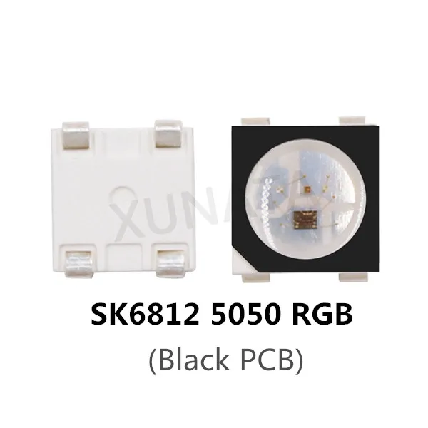 Черный/белый RGB SK6812 RGB/RGBW/WWA 5050 SMD индивидуально адресуемый светодиодный чип пикселей светодиодный чип - Испускаемый цвет: SK6812 5050 Black