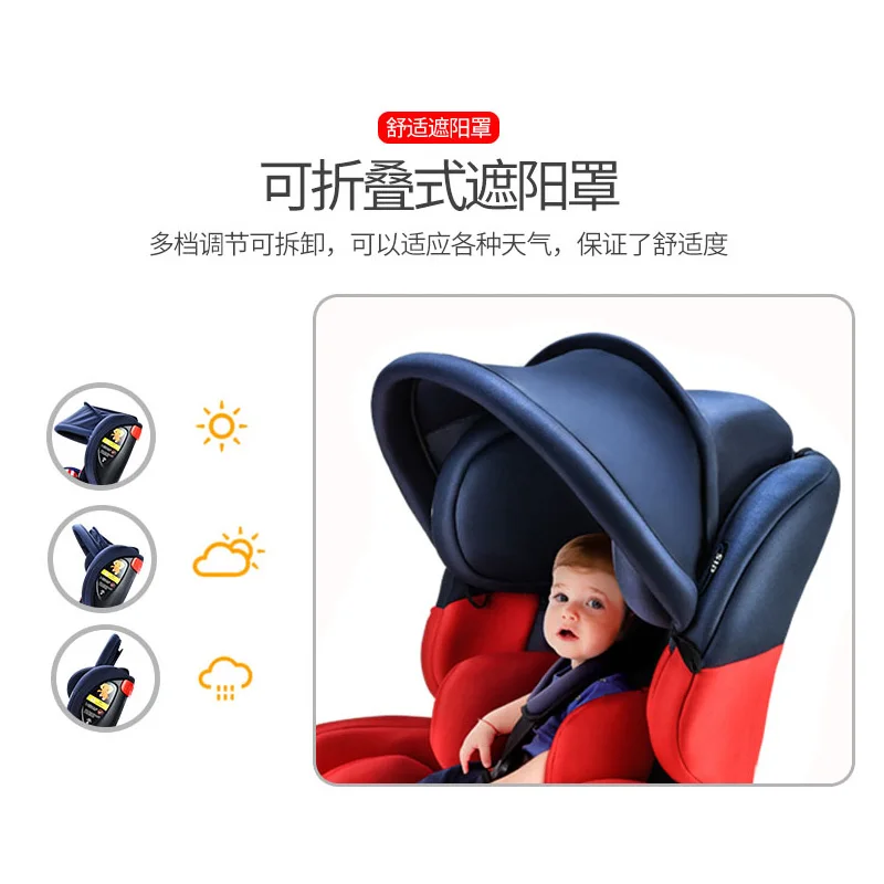 Online Keselamatan Anak Mobil Kursi Booster Bayi Carseat dengan Kerai Lima Point ISOFIX Harness Balita Kursi Mobil Bayi untuk Anak anak 9 12