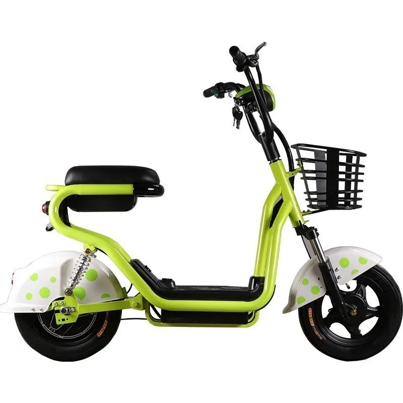 Электрический мотоцикл Скутер два колеса Электрический велосипед 14 дюймов 350 Вт 48 в электрический велосипед для взрослых - Цвет: 48V12A 	 Green