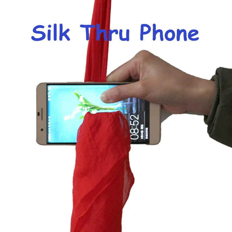 Silk Scarf Thru Phone Incredible Magic Props Through Phone Close Up Stage Magic Tricks Magie for