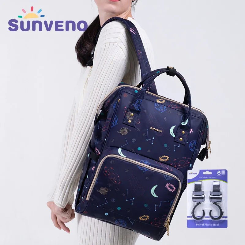 Sunveno العلامة التجارية حفاضة مقاومة للماء حقيبة كبيرة التمريض الأمومة الحفاض حقيبة حقيبة السفر للطفل مومياء حقيبة عربة أطفال الطفل الرعاية