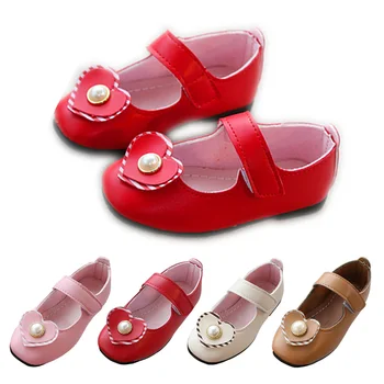 

Spring Girls Shoes For Children Princess Shoes Kids Fashion Peas Party School Shoes Sneakers Heart Print Shoes Size 26-30 2019
