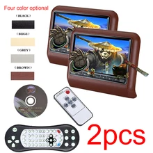 2 шт. 9 ''ЖК двойной подголовник dvd-плеер Подушка мониторы DVD USB SD 32 бит игры видео мониторы регион автомобиля DVD подголовники плеер
