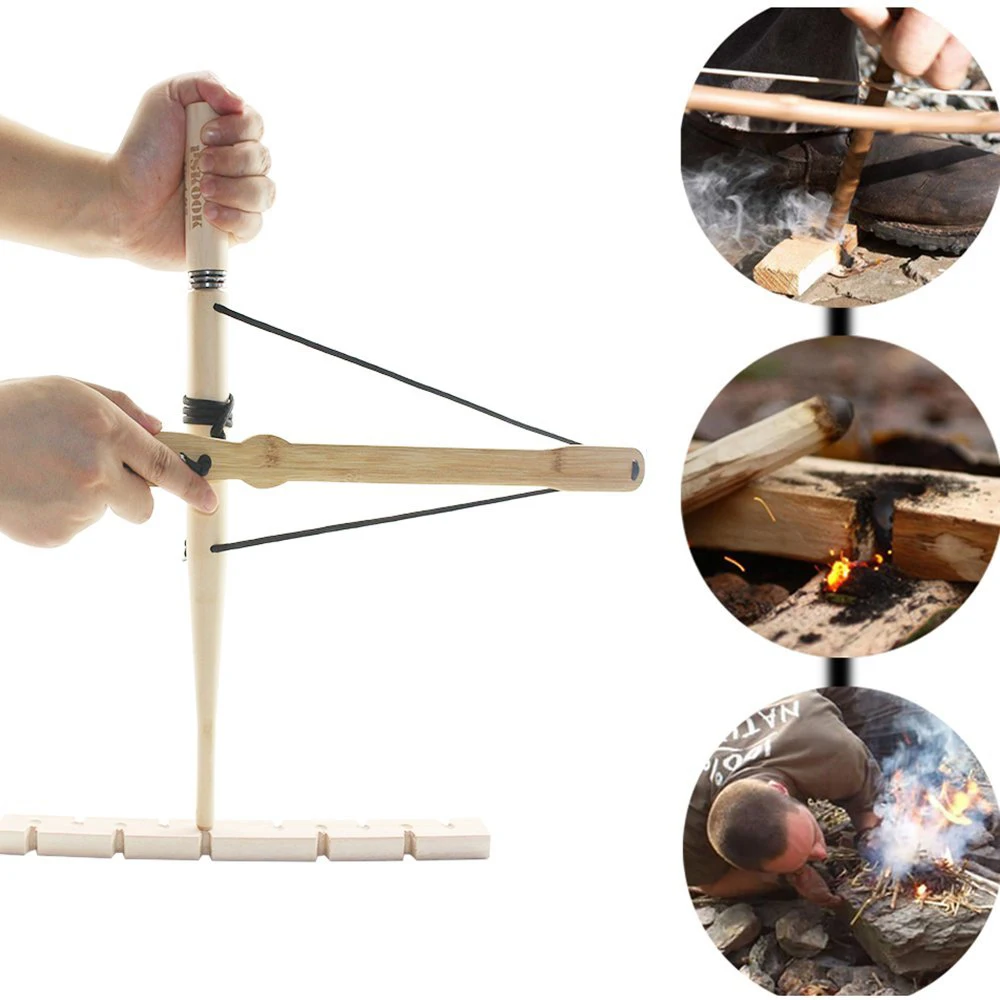 Jadeshay Outil de Fabrication de feu Kit de Survie pour perceuse /à Arc de feu