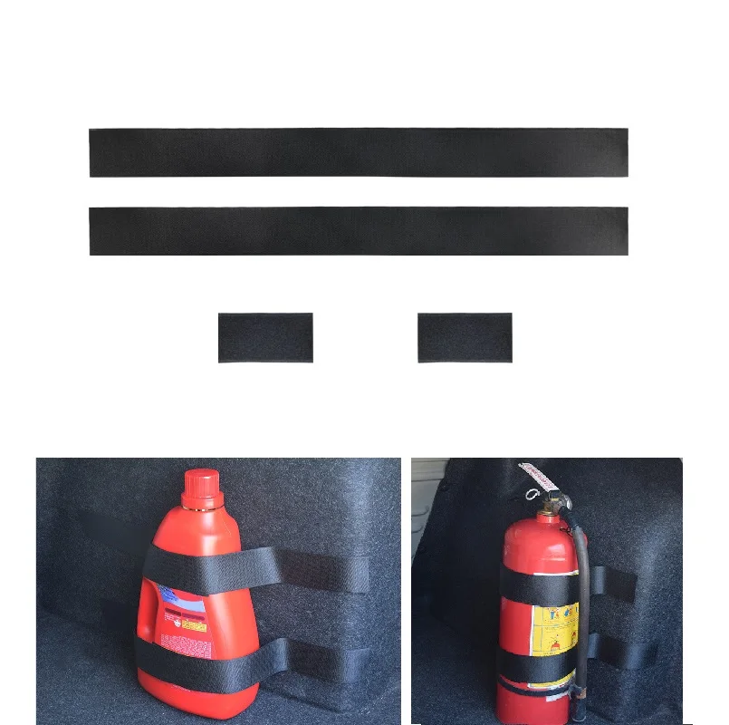 

4Pcs/Set Car Sticker Belts Car Styling Fire Extinguisher Bandage Fixed Belt Car Trunk Storage Bag Magic Tapes Universal