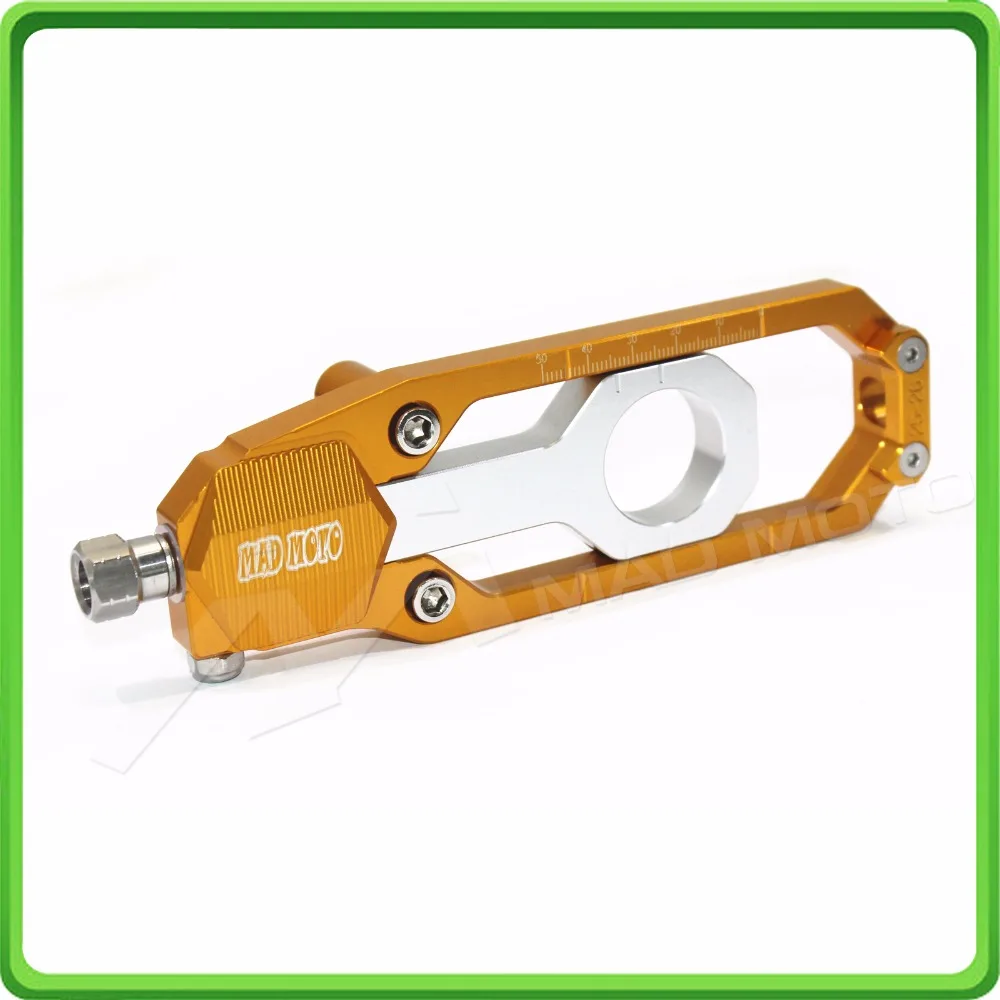 Aluminum motorcycle Chain Tensioner Adjuster fit for YAMAHA R1 YZF R1 2015 2016 2017 YZF-R1 15 16 17 Gold & Silver (7)
