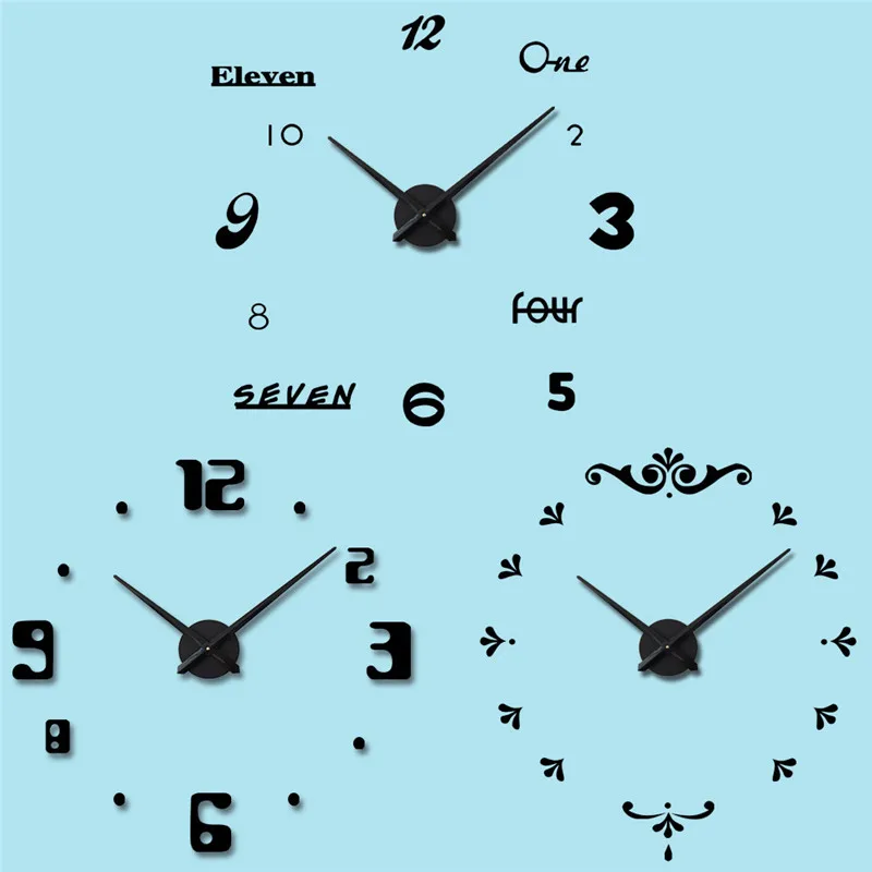 European Home Nordic decorative wall clock Acrylic atmosphere diy wall sticker clock Wall clock home decorations wall hangings