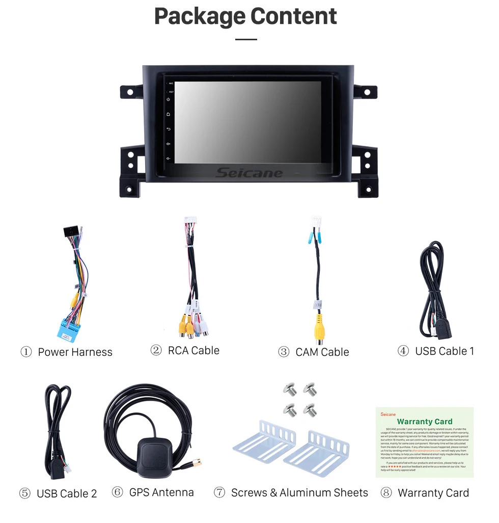 Flash Deal Seicane 7 Inch Android 7.1/ 8.1 Car GPS Navigation Radio Multimedia player For 2005-2015 SUZUKI GRAND VITARA With 1GB RAM 17