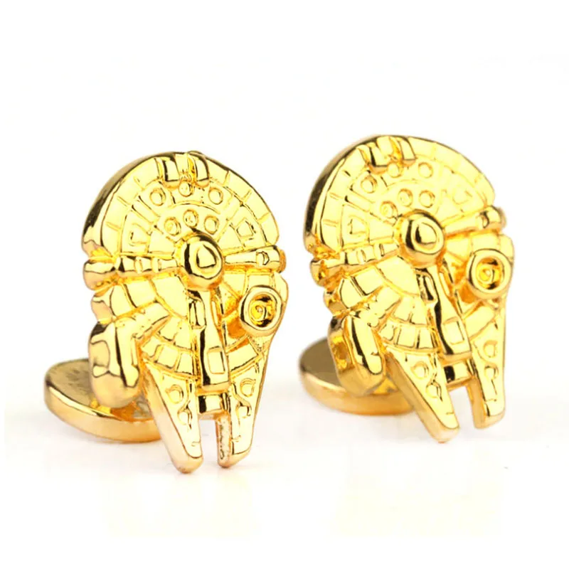 

Star Wars The Force Awakens Fans Spaceship Cufflinks Alloy Vintage Men's Shirt Cuff Button Party Wedding Male Pins Decoration