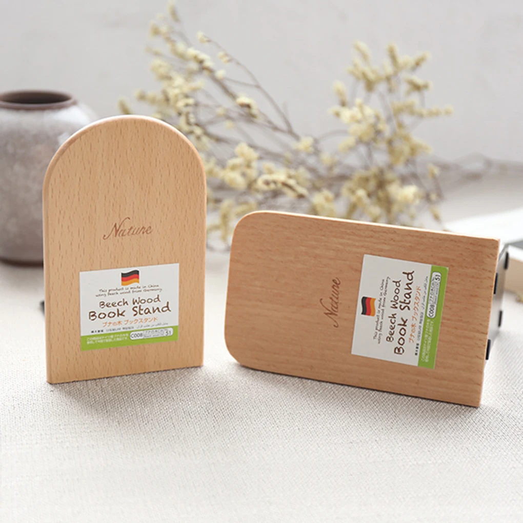

HOT Anti-skid Bookends Nature Wood Book Stand Book Ends Shelf Holder For School Student Office use