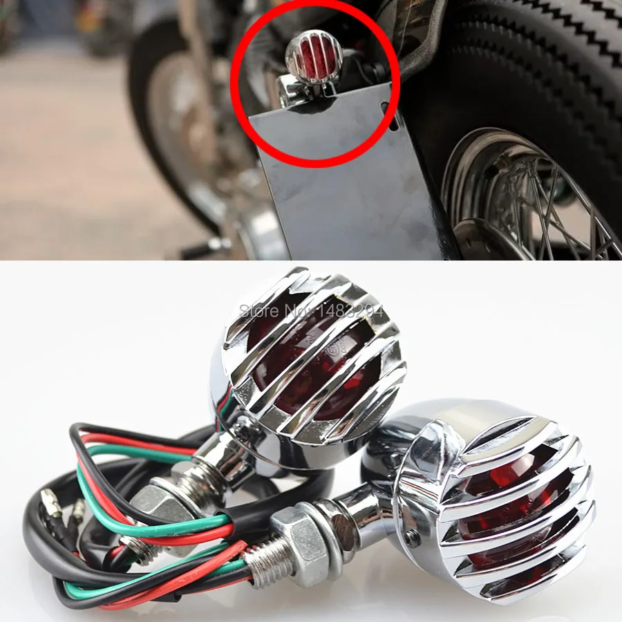 Chrome Bullet Grill Rear Indicators Brake Tail Light Fits For Harley