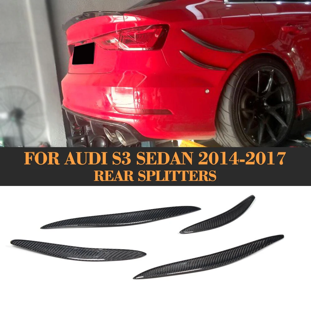 Бампер спойлер для Audi A3-Sline S3 седан 4 дверной ограничитель 13-16 подходят A3 Стандартный углеродного волокна задний бампер