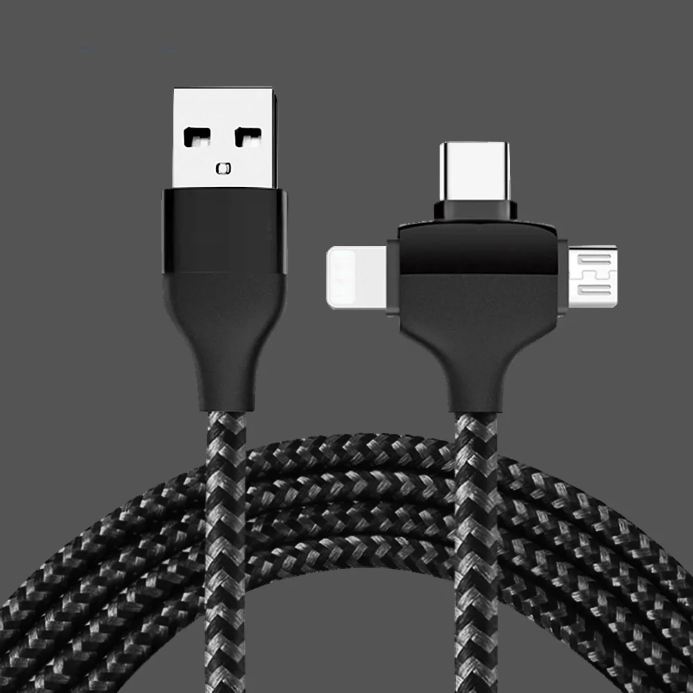 

3 In 1 Micro USB Type-C Lighting Charging Data Cable for IPhone X XR 7 Plus Samsung S9 S8 Xiaomi 8 Mobile Phone Charger Adapter