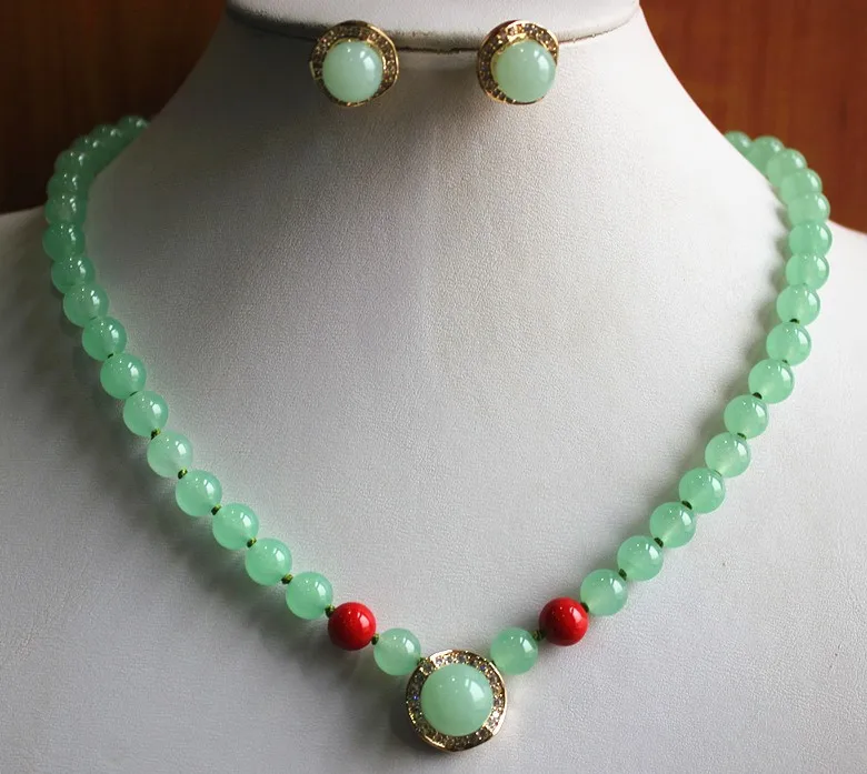 Оптовая/розничная продажа женские благородные камни нефриты ожерелье серьги набор