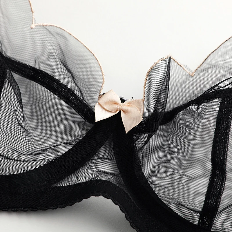 CYHWR 1/2 Cup Push Up Women Bras Set Ultra-thin Wine Red Black white Lace Bras Sexy Intimates Underwear Bra Set