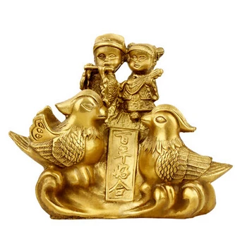 

SCY 330+++The copper ornaments Yuanyang Wang marriage love a harmonious union lasting a hundred years to send new wedding gift