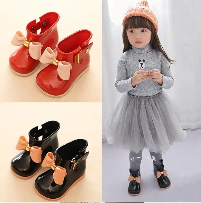 Mini Melissa/Новинка 2019 года детские резиновые сапоги для дождливой погоды
