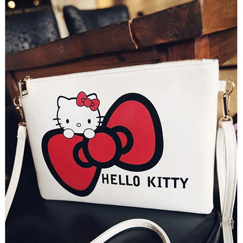 Hello kitty, женские сумки-мессенджеры,, модная мини кожаная сумка, мультяшный конверт, сумочка, Bolsas, плюшевый рюкзак, Feminina, вещи - Цвет: A