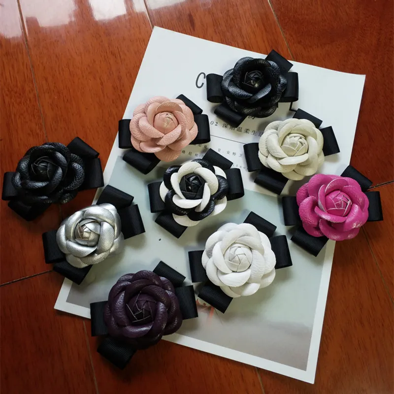 

High Quality Leather All Match Flower Pendant Jewelry Camellia Flower For Pillow Shoes Coat