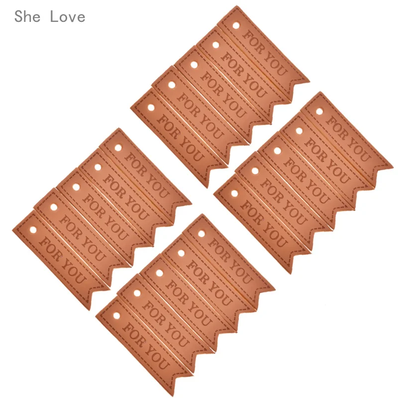 Этикетки из искусственной кожи ручной работы She Love 20 шт. швейные этикетки для