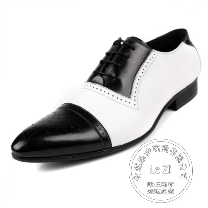 Brogue Street Fashion Men s Dress font b Shoes b font Bridegroom Cowhide Punched Men Oxford