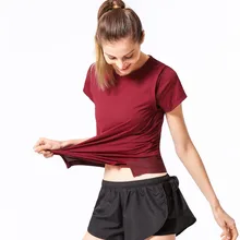 PENERAN, топ для йоги, спортзала, Женская дышащая спортивная рубашка для фитнеса, Женская сухая Облегающая майка для тренировок, топы для женщин, одноцветная футболка для бега, белая