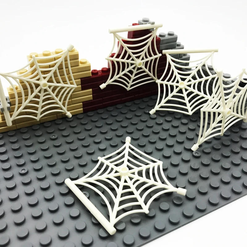 10Pcs Spider Man Spider Web Handles DIY MOC Building Blocks Scene Obstacles Display Legoings Assemble Particles