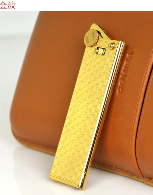 

YLF 7.6 cm 3 style MR.SMOKE ultra-thin wheel gas brass lighter cigarette lighter Safety lock function
