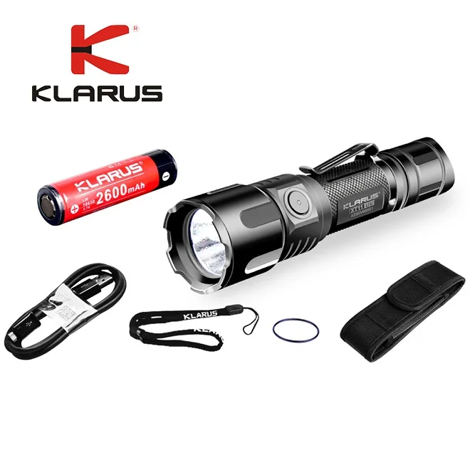 

Klarus XT11UV USB Rechargeable Flashlight White light UV light CREE XP-L V3 3* 365nm UV max 900LM with battery charging cable